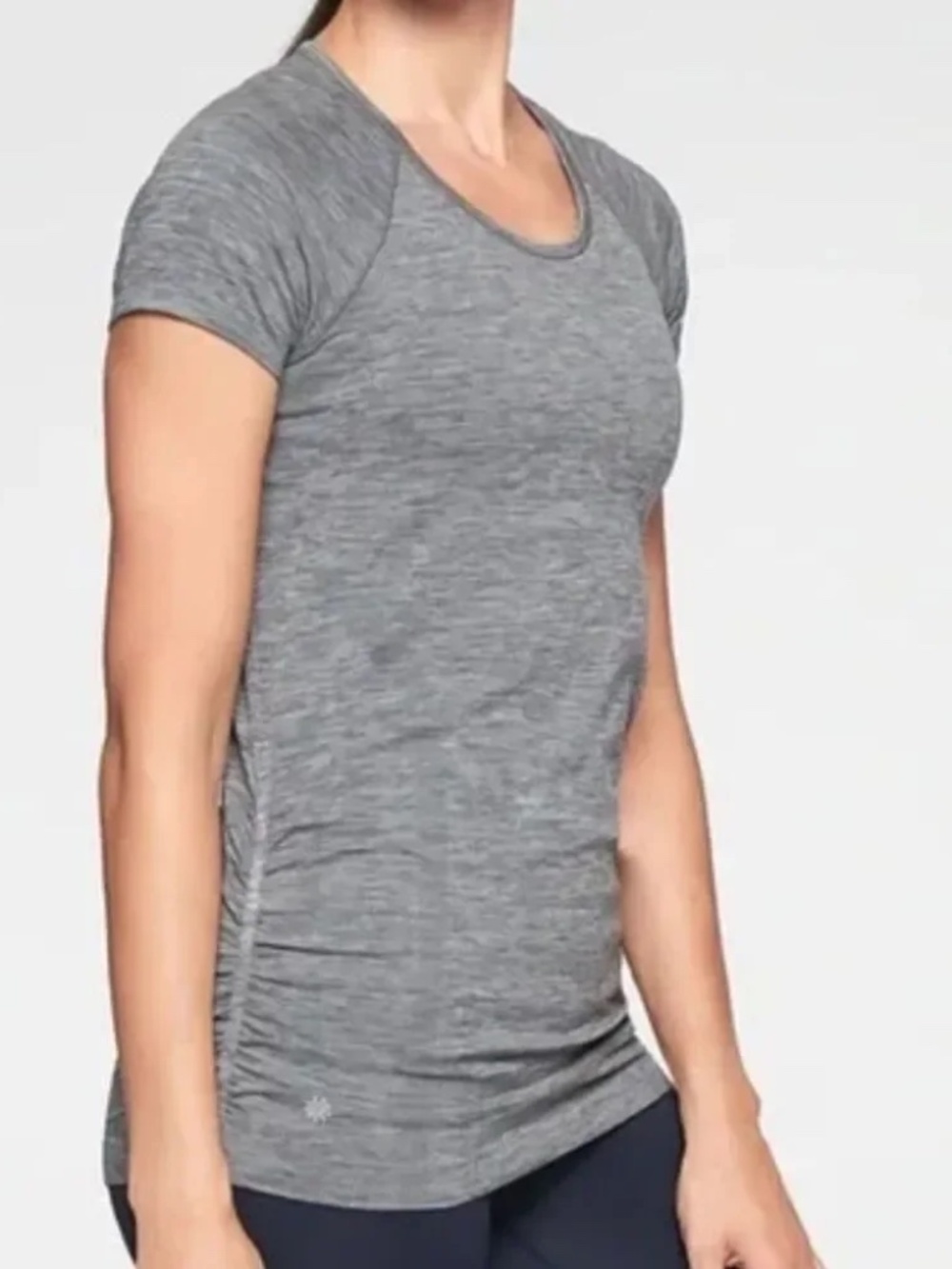 Athleta Speedlight Seamless Tee Short Sleeve Heather Gray Size XS